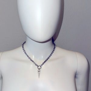 PIANEGONDA *Love Sick* .925 silver diamond heart chain statement necklace